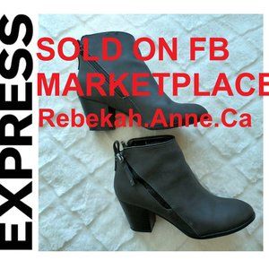 2/$30 Express Faux Leather Ankle Booties Zip 6